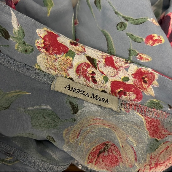 ❤️ Floral Made in Italy 🇮🇹 Button-Up Blouse - Blue L - Picture 5 of 10